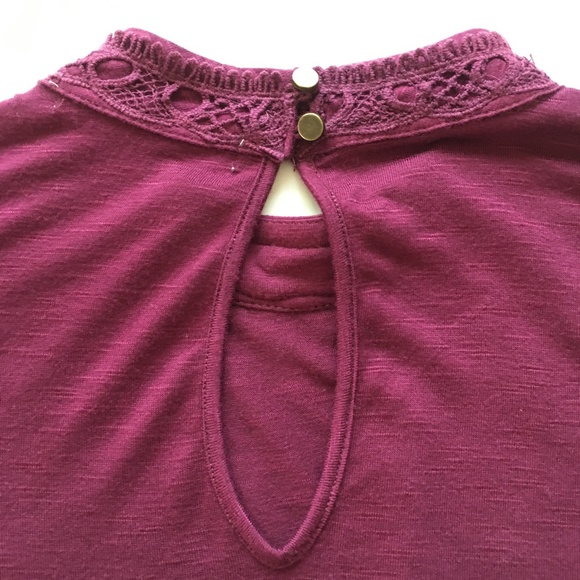Rewind Wine Lace Overlay Top - Picture 4 of 7